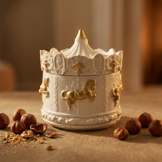 Carousel Gold – Hand-Sculpted Mineral Carousel (200g)