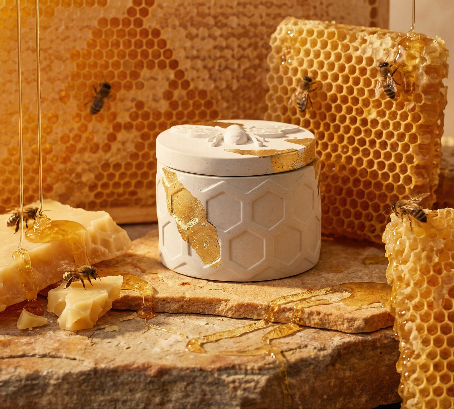 Golden Beeswax Signature – Sculpted Mineral Set (4 x 100g)