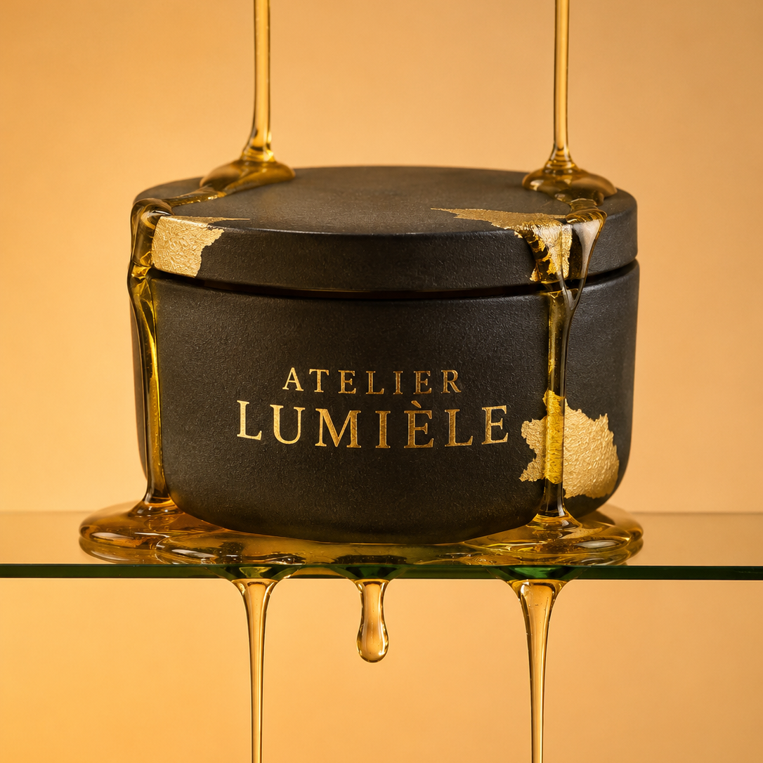 Golden Beeswax Signature – Sculpted Stone Vessel (200g)