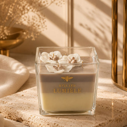 Orchids Square Vase,  950g.