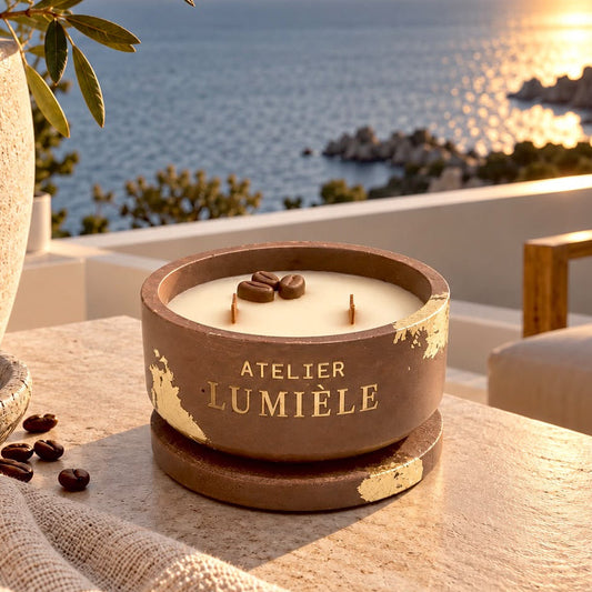 Warm Coffee Brew – Sculpted Stone Vessel (200g)
