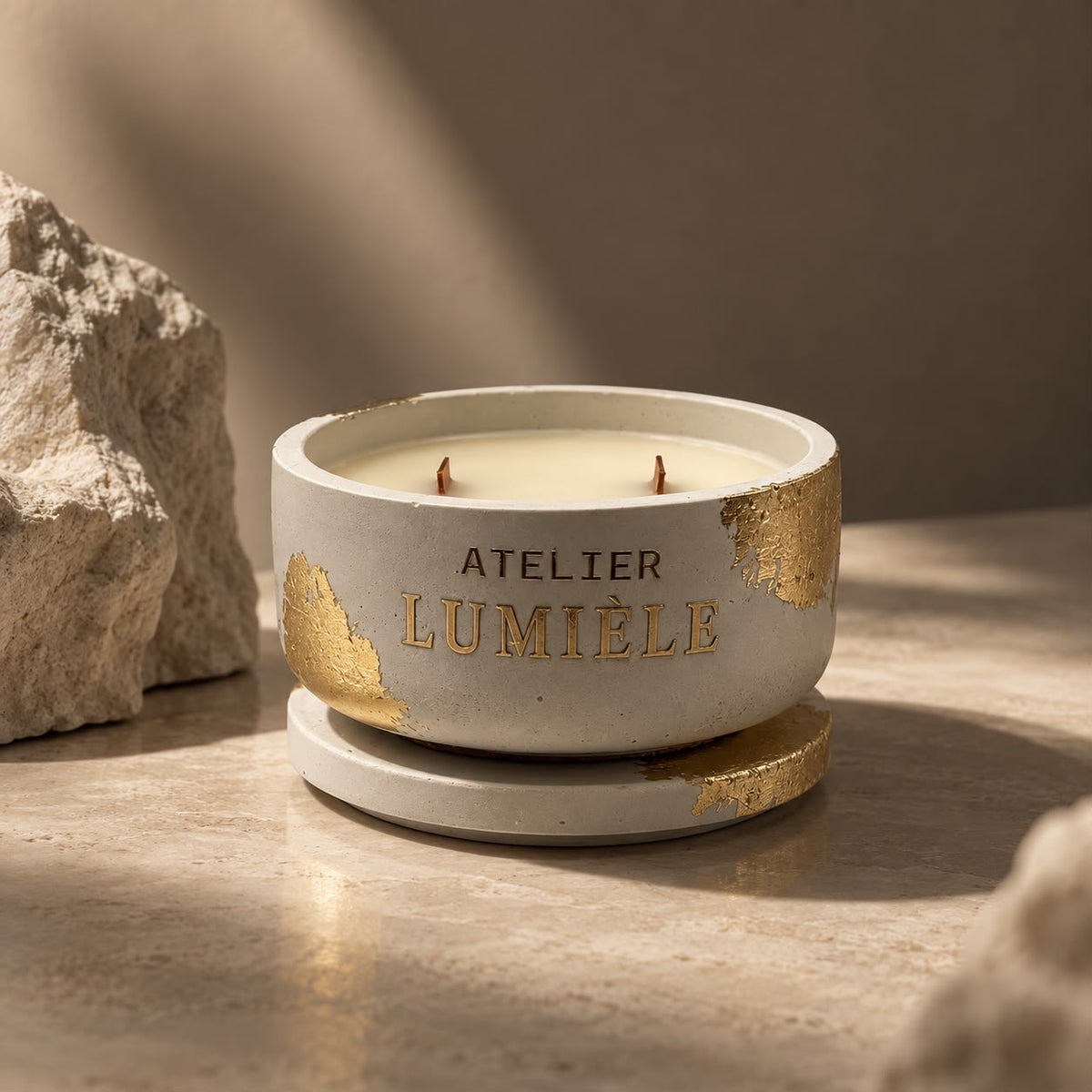 Wild Jasmine Bloom - Sculpted White Stone Vessel