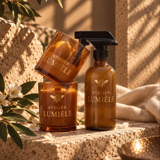 Amber Glass Gift Set Garden Berry Walk