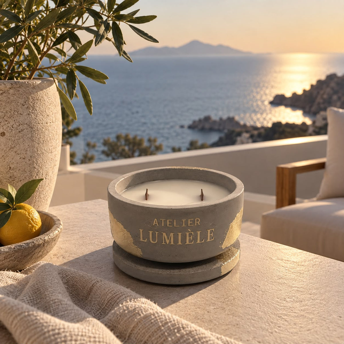 Citronella & Clove Repel – Sculpted Stone Vessel (200g)