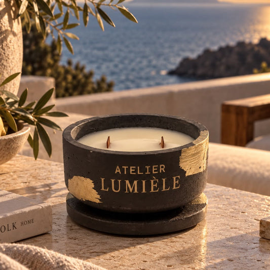 Oriental Luxury Glow - Sculpted Stone Vessel
