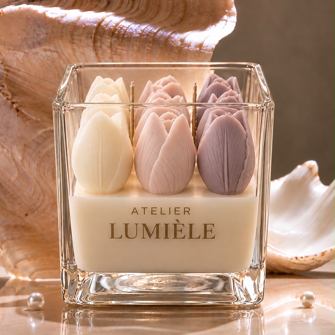 Tulips Square Vase,  650g.