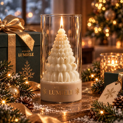 Christmas Tree Glass Vase,  580g.