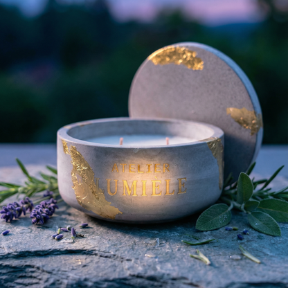 Terrace Citronella & Clove – Sculpted Stone Vessel (200g)